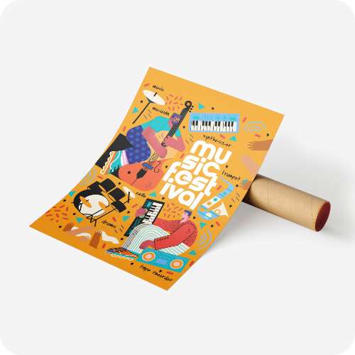 Affiche d'un festival de musique imprimée