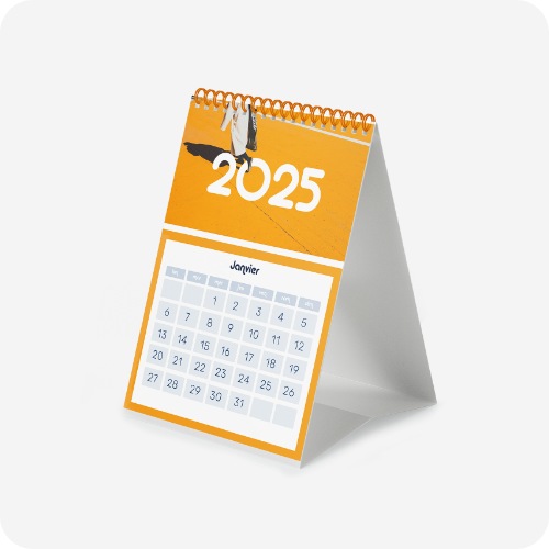 Calendrier en spirales imprimé en orange