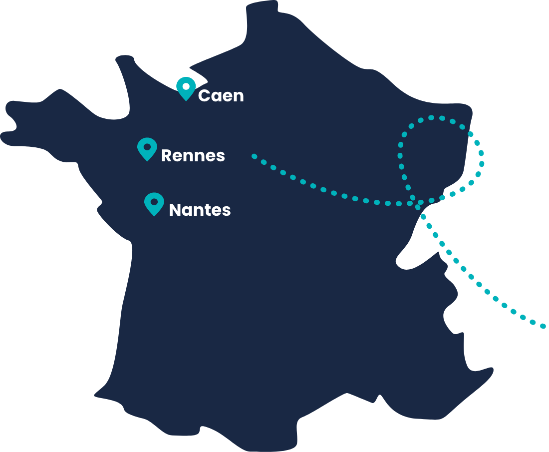Carte des différents ateliers Agelia en France