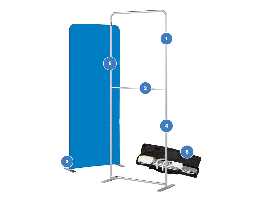 Totem en aluminium avec et sans visuel en tissu