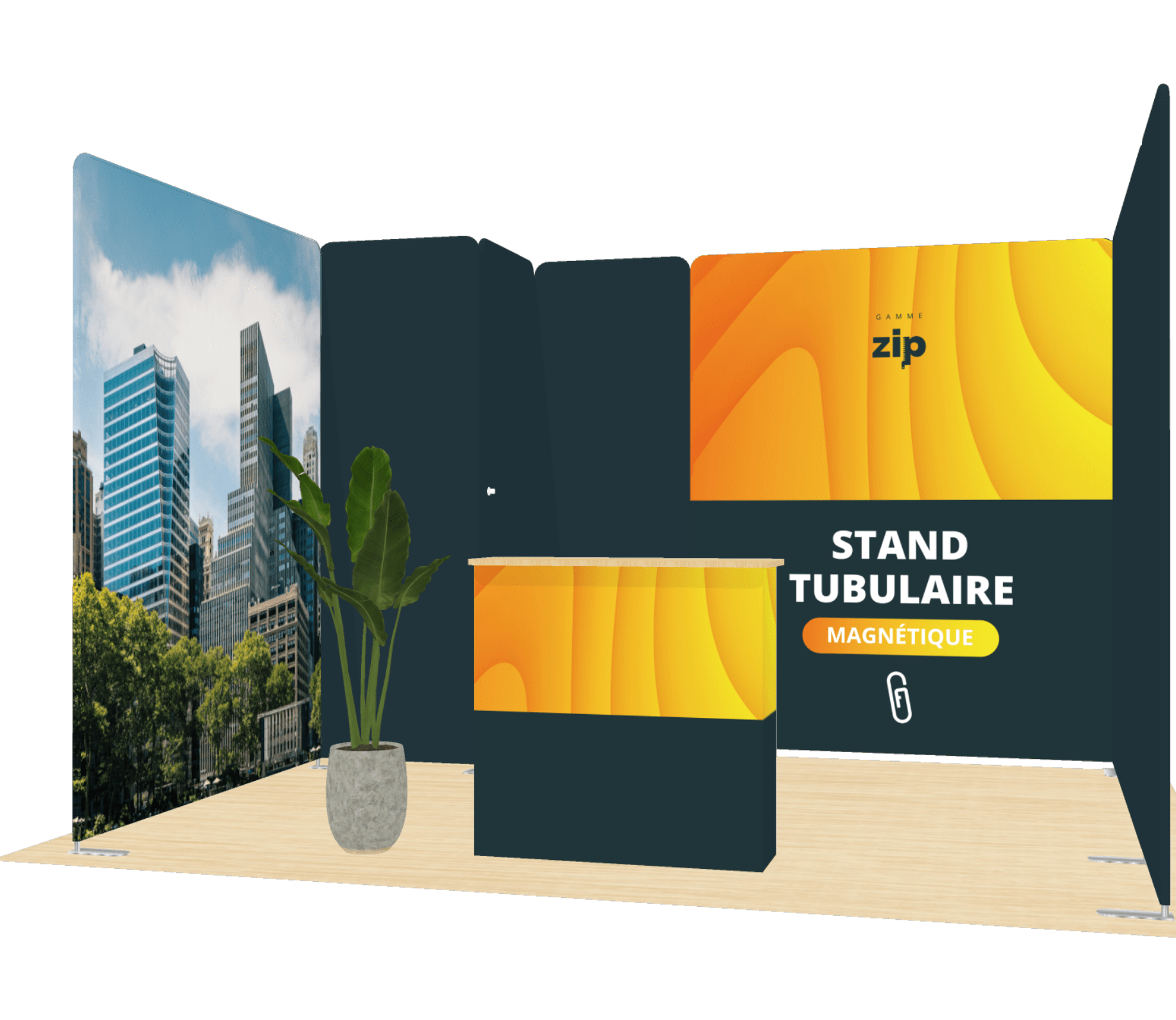 exemple stand tubulaire magnétique 12m² classique