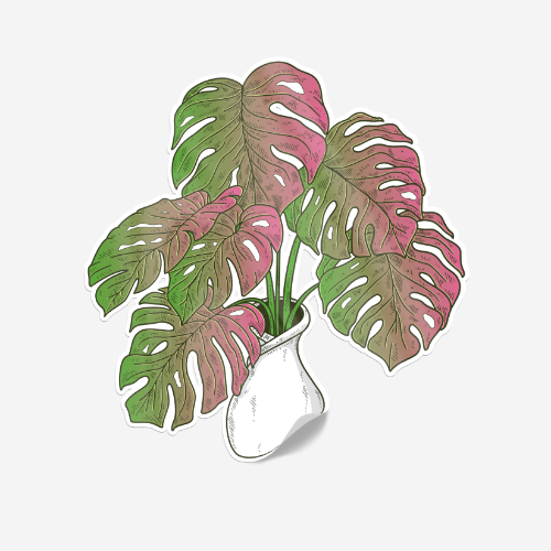 adhésif mural en forme de plante