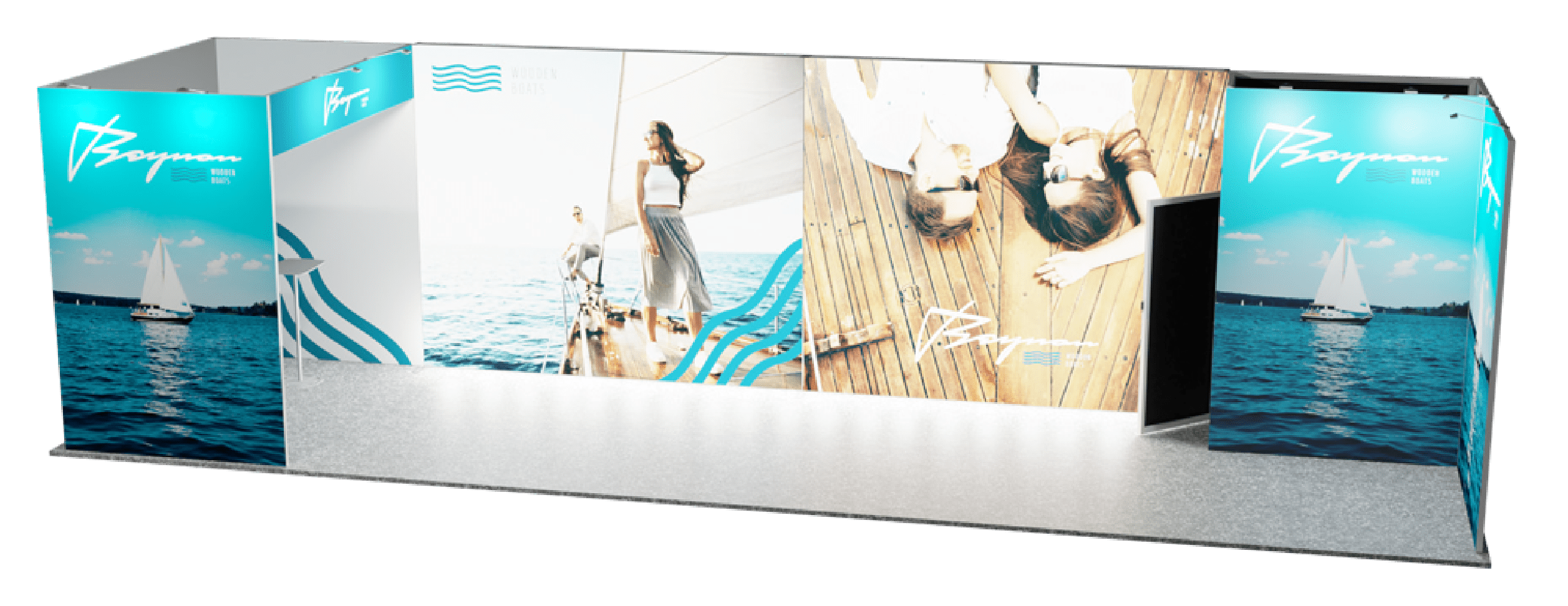 exemple de stand modulaire de 33m²