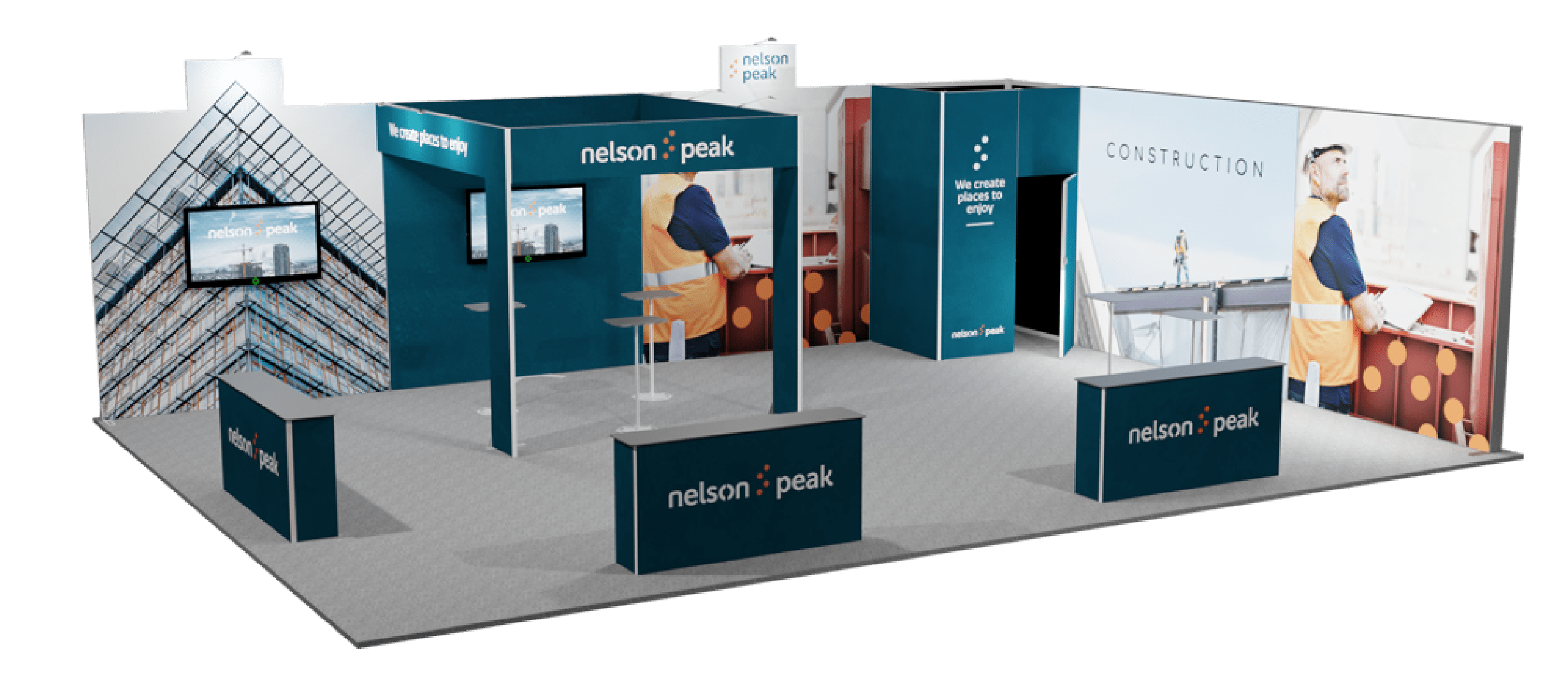 exemple de stand modulaire de 88m²