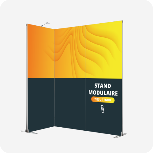stand modulaire sur mesure composé de 3 cadres