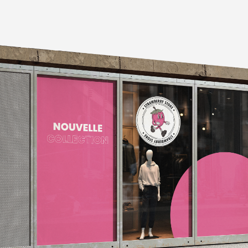 Un vinyle vitrophanie collée sur la vitre intérieure