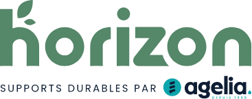 Le logo d'horizon, notre gamme de supports imprimables durables