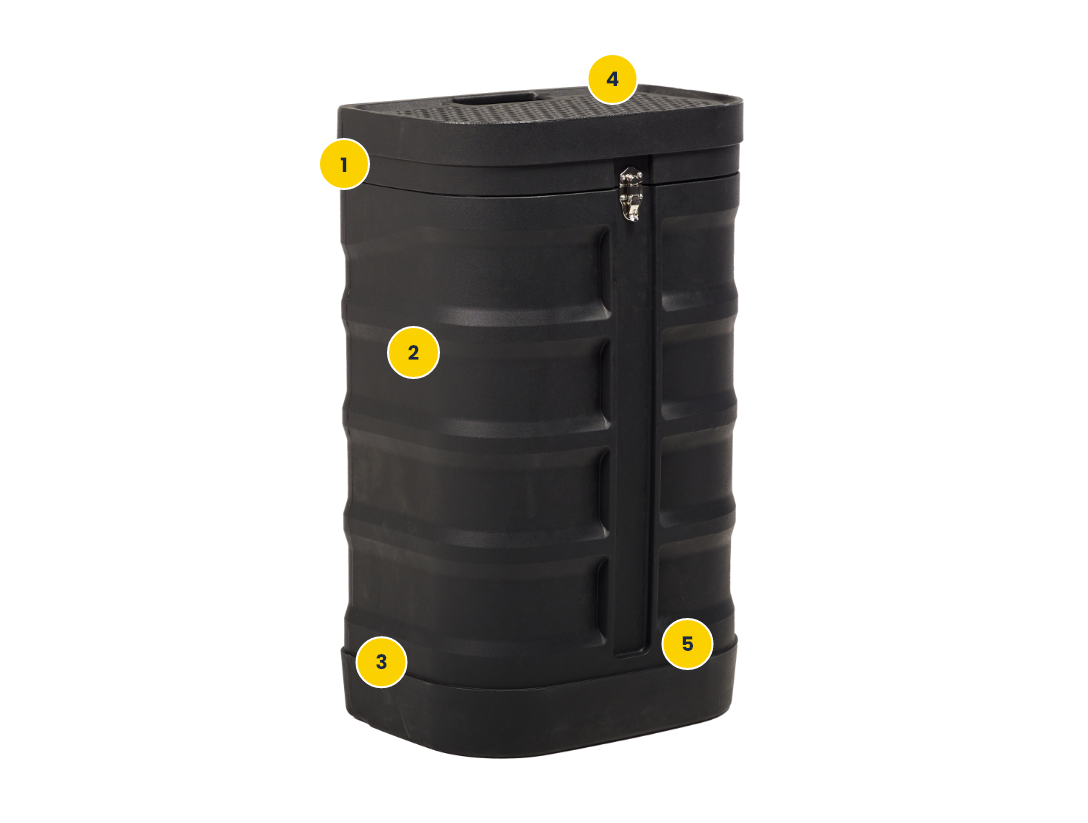 Container de rangement pour stand en détail