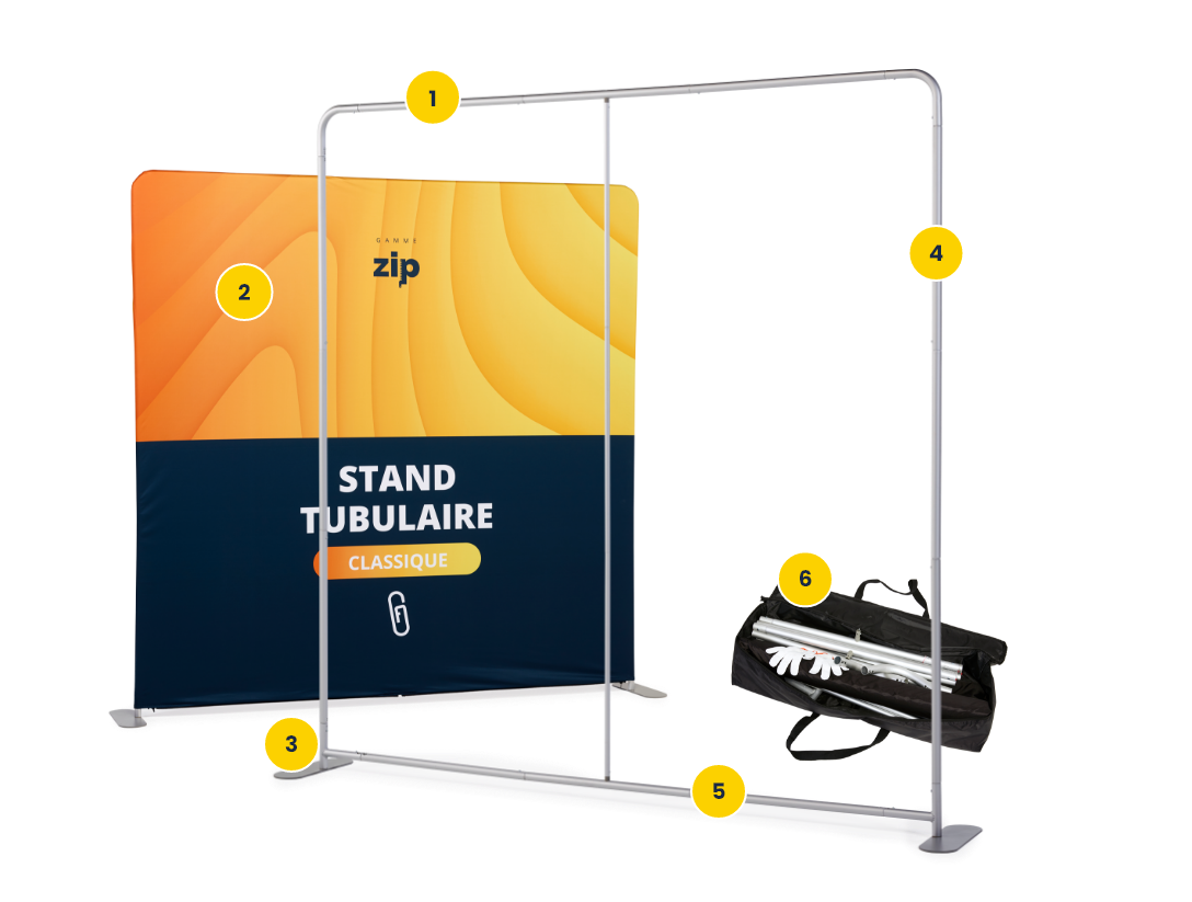 stand tubulaire avec et sans visuel