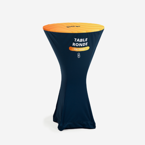 table ronde en tissu pour stand