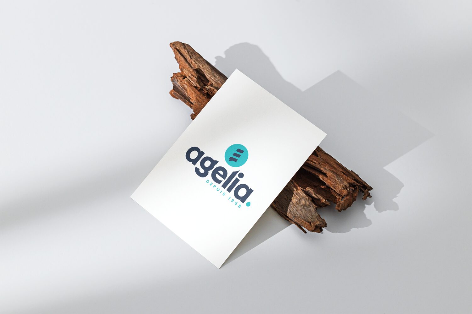Le nouveau logo d'Agelia imprimé sur un papier